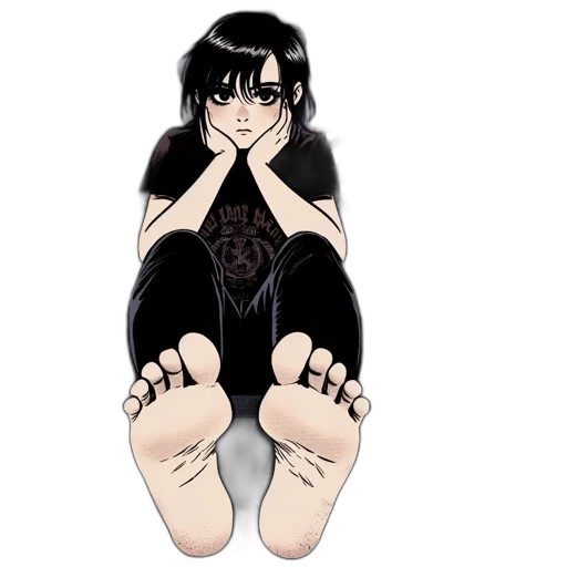 shoes, anime, concept art, cartoon, comic book art, dark, monochrome, animated transparent PNG cut-out