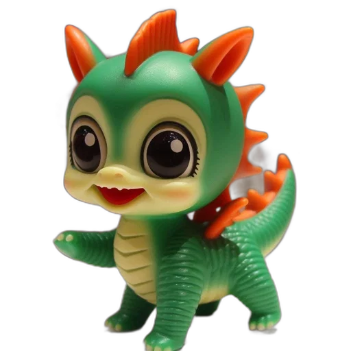 dragon, creature, animal, 3d render, concept art, toy, figurine, green transparent PNG cut-out