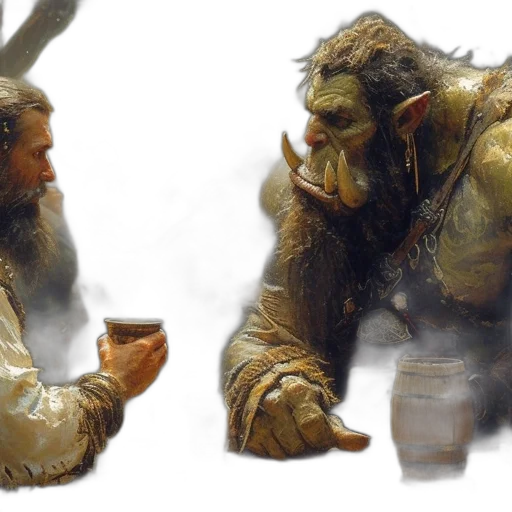 creature, concept art, fantasy art, photorealistic, 3d render, forest, bearded, man transparent PNG cut-out