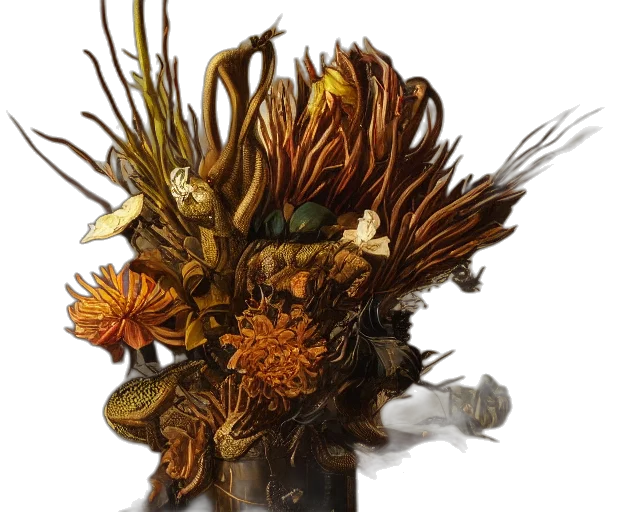 crown, flower, hair, staff transparent PNG cut-out