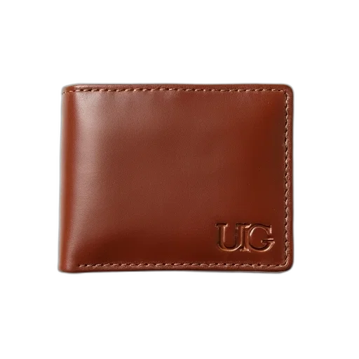 brown, leather, wallet, visible, brand, name, stitching, details transparent PNG cut-out