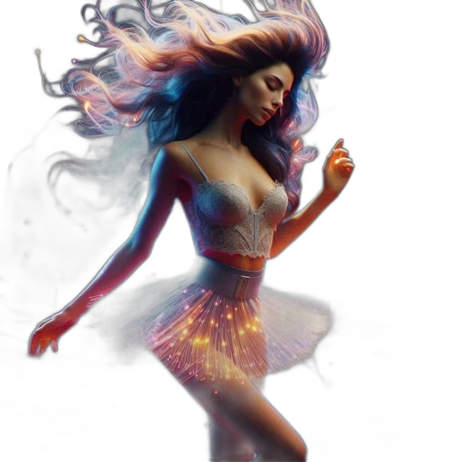 dress, hair, concept art, fantasy art, comic book art, photorealistic, underwater, colorful transparent PNG cut-out
