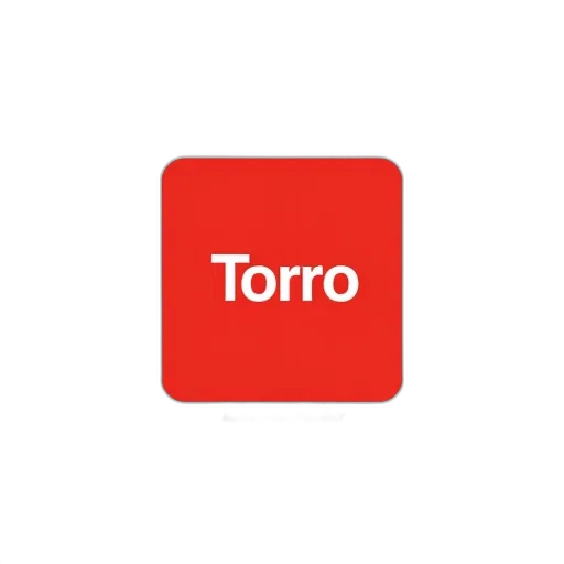 3d render, red, square, word, torro, white, centered, background transparent PNG cut-out