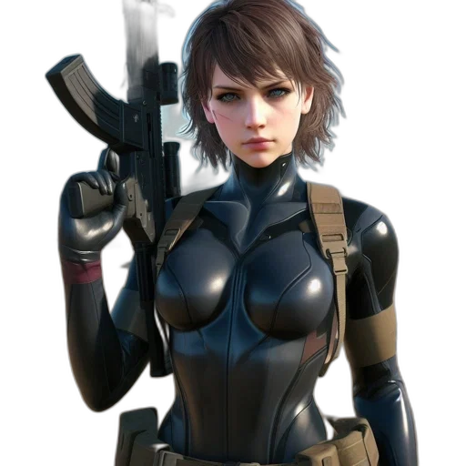 weapon, robot, jacket, staff, concept art, cyberpunk, 3d render, comic book art transparent PNG cut-out