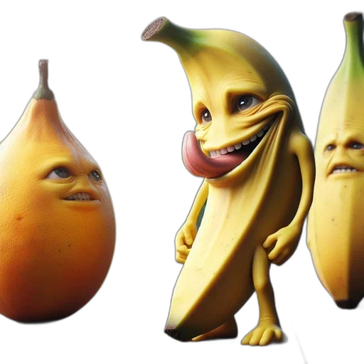 food, mask, concept art, 3d render, photorealistic, anthropomorphized, fruits, bananas transparent PNG cut-out