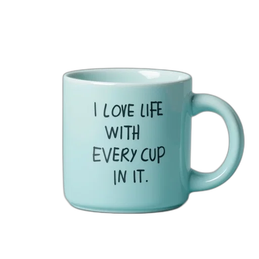 3d render, pale, blue, mug transparent PNG cut-out