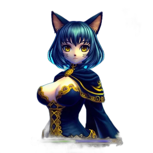 staff, jewelry, fantasy art, concept art, pixel art, anime, blue, cat-like transparent PNG cut-out