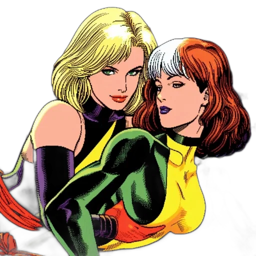 comic book art, concept art, cartoon, two, distinctive, female, characters, comics transparent PNG cut-out
