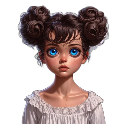 face, dress, hair, mask, fantasy art, concept art, photorealistic, oil painting transparent PNG cut-out