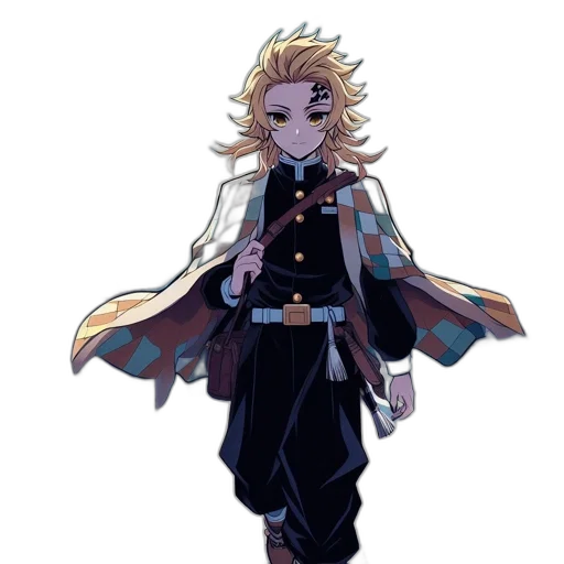 staff, jacket, sword, concept art, pixel art, anime, fantasy art, dark transparent PNG cut-out