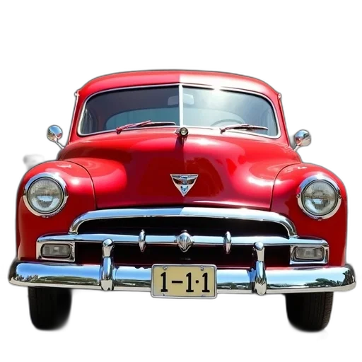 car, crown, photorealistic, 3d render, red, vintage, shiny, chrome transparent PNG cut-out
