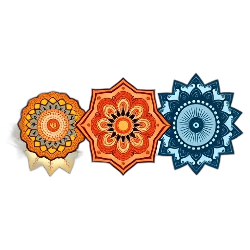 jewelry, staff, 3d render, colorful, illustration, three, mandala, patterns transparent PNG cut-out