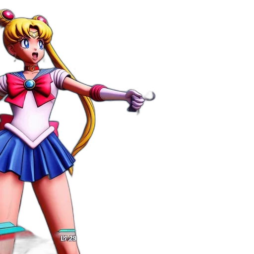 3d render, concept art, anime, pixel art, sci-fi, battle, scene, sailor transparent PNG cut-out