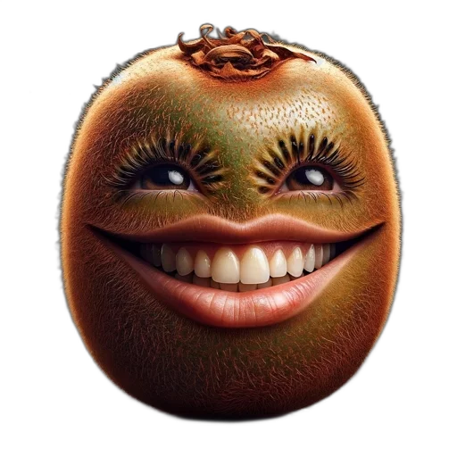 face, creature, animal, mask, photorealistic, 3d render, concept art, kiwi transparent PNG cut-out