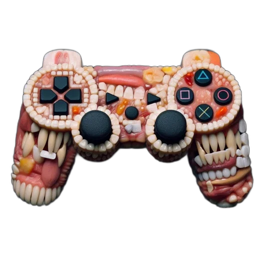 weapon, 3d render, pixel art, concept art, novel, ps4, controller, mimics transparent PNG cut-out