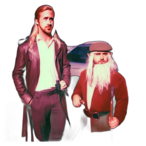 jacket, concept art, fantasy art, pixel art, comic book art, two, people, stand transparent PNG cut-out