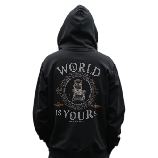 jacket, world, yours, hoodie, charcoal transparent PNG cut-out