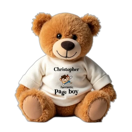3d render, plush, teddy, bear, white, sweater, featuring, cartoon transparent PNG cut-out