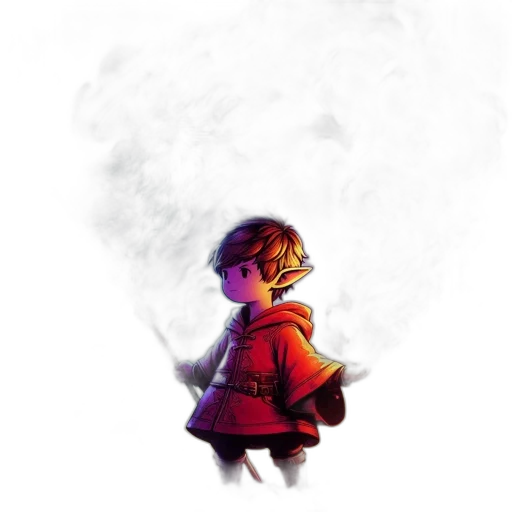 jacket, weapon, sword, staff, concept art, pixel art, fantasy art, watercolor transparent PNG cut-out