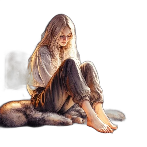 creature, animal, watercolor, photorealistic, fantasy art, concept art, forest, golden transparent PNG cut-out