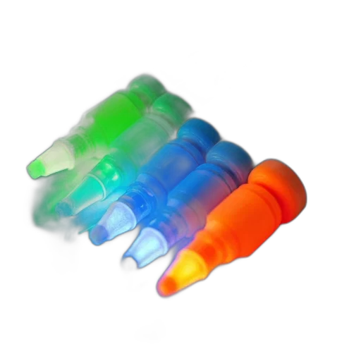 bottle, jewelry, weapon, umbrella, 3d render, neon, colorful, collection transparent PNG cut-out