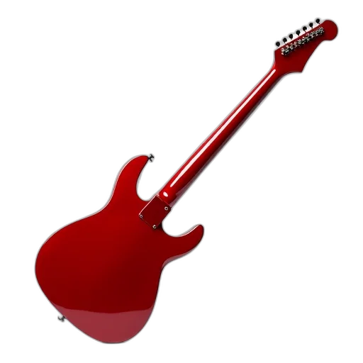 weapon, staff, 3d render, photorealistic, red, electric, guitar, glossy transparent PNG cut-out