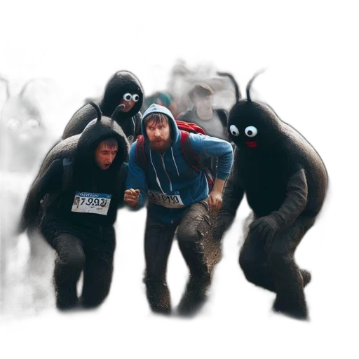 creature, concept art, 3d render, comic book art, pixel art, fog, outdoor, event transparent PNG cut-out