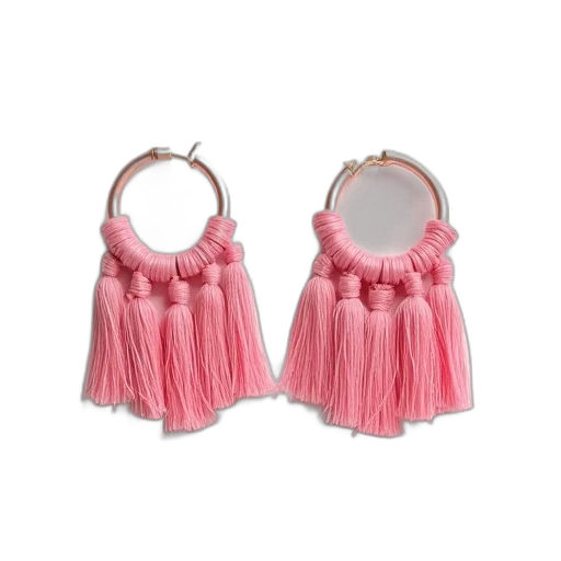 dress, jewelry, pastel, photo, pink, fringe, hoop, earrings transparent PNG cut-out