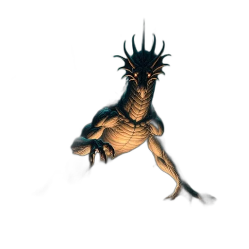 creature, dragon, crown, mask, concept art, fantasy art, 3d render, pixel art transparent PNG cut-out