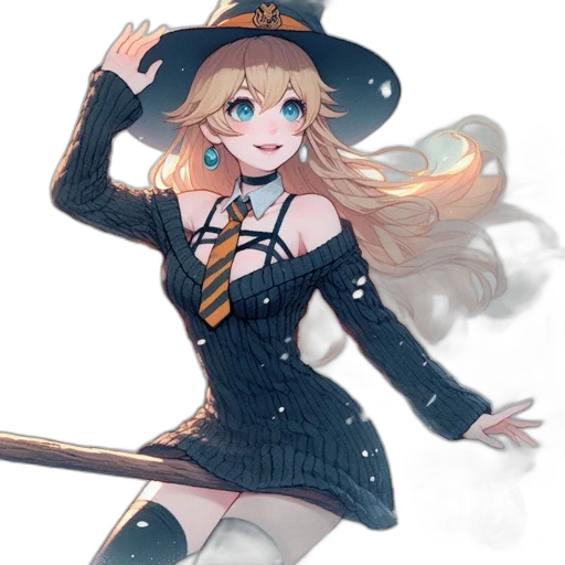 staff, hat, dress, crown, anime, pixel art, fantasy art, concept art transparent PNG cut-out