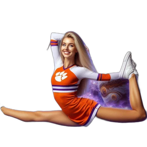 staff, cartoon, pixel art, concept art, fantasy art, cheerleader, orange, white transparent PNG cut-out