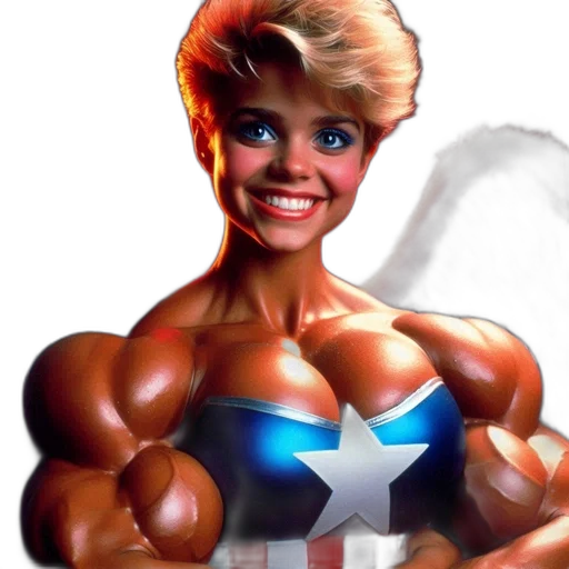 comic book art, photorealistic, concept art, 3d render, woman, american-flag-themed, costume, wings transparent PNG cut-out