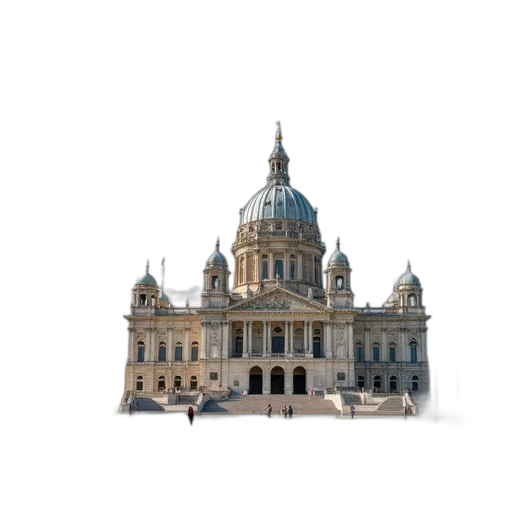 building, crown, 3d render, concept art, photorealistic, pixel art, large, ornate transparent PNG cut-out