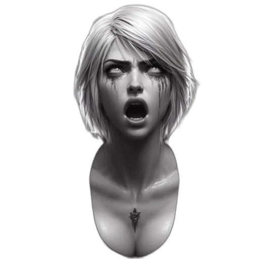 face, mask, hair, creature, concept art, photorealistic, comic book art, 3d render transparent PNG cut-out