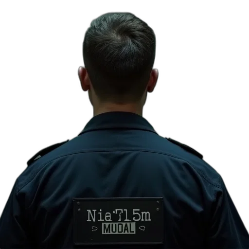 jacket, staff, robot, weapon, cyberpunk, concept art, image, shows transparent PNG cut-out