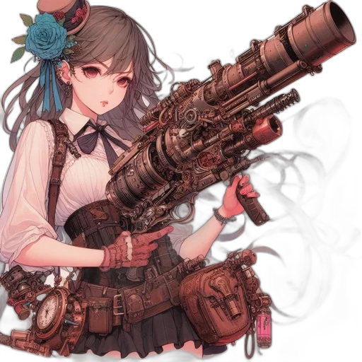 weapon, staff, sword, robot, concept art, anime, fantasy art, cyberpunk transparent PNG cut-out