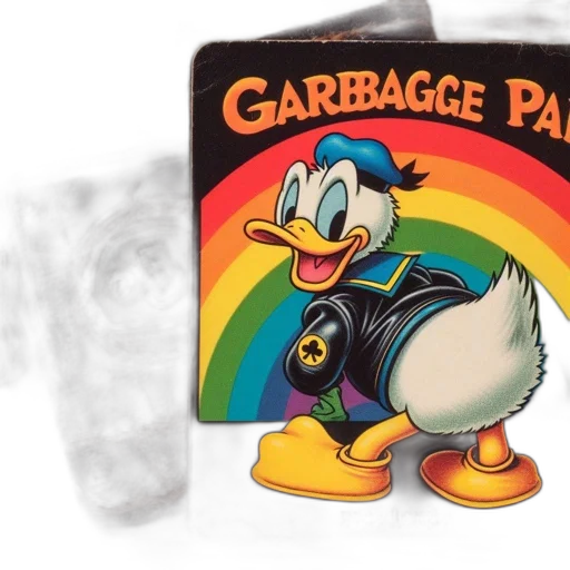 jacket, vintage, card, featuring, donald, duck, titled, garbage transparent PNG cut-out