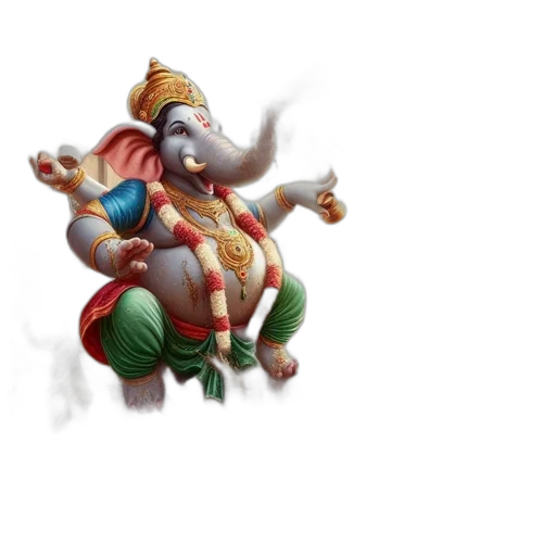 staff, 3d render, concept art, fantasy art, photorealistic, ganesha, elephant-headed, deity transparent PNG cut-out