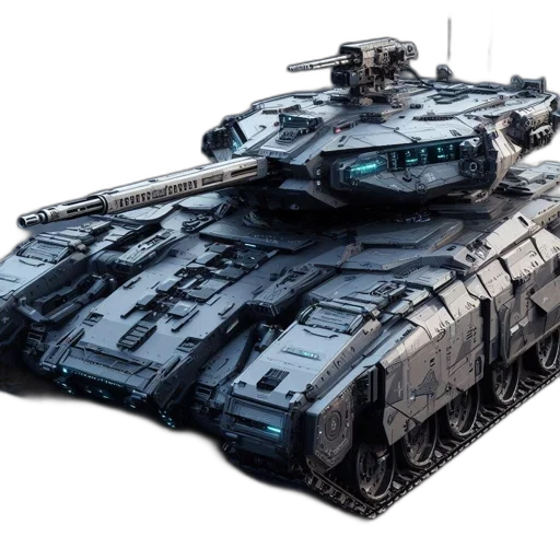 weapon, robot, concept art, 3d render, advanced, armored, vehicle, intricate transparent PNG cut-out