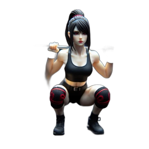 weapon, staff, mask, concept art, 3d render, pixel art, cyberpunk, female transparent PNG cut-out
