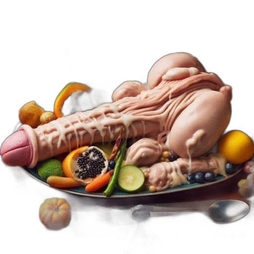 food, animal, creature, photorealistic, 3d render, concept art, elaborate, feast transparent PNG cut-out