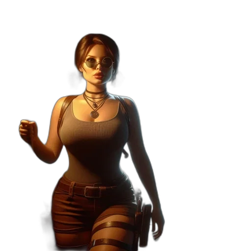dress, staff, weapon, face, concept art, pixel art, 3d render, fantasy art transparent PNG cut-out