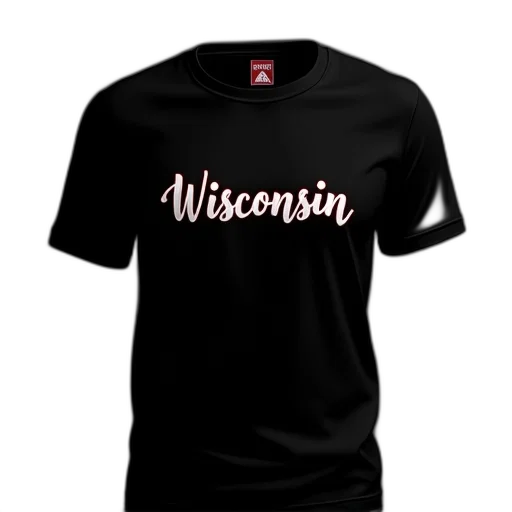 black, shirt, word, wisconsin, center transparent PNG cut-out