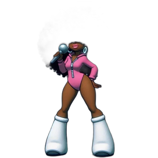 robot, jacket, staff, creature, concept art, vaporwave, 3d render, pixel art transparent PNG cut-out