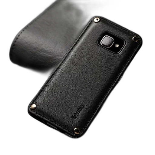 black, leather, case, samsung transparent PNG cut-out