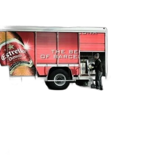 food, car, weapon, photorealistic, red, truck, advertisement, estrella transparent PNG cut-out