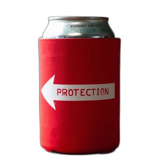 bottle, red, koozie, holder transparent PNG cut-out