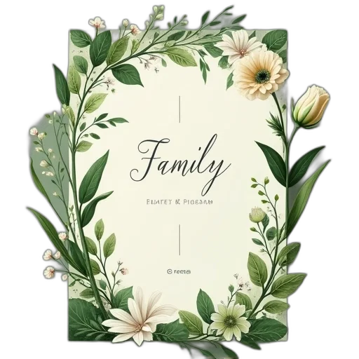 watercolor, earth tones, green, floral transparent PNG cut-out