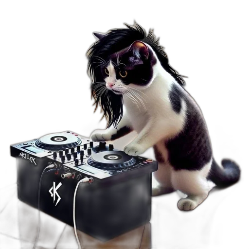 animal, photorealistic, cyberpunk, feline, sporting, unusual, hairstyle, stands transparent PNG cut-out