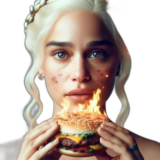 food, face, dragon, dress, fantasy art, photorealistic, concept art, fire transparent PNG cut-out
